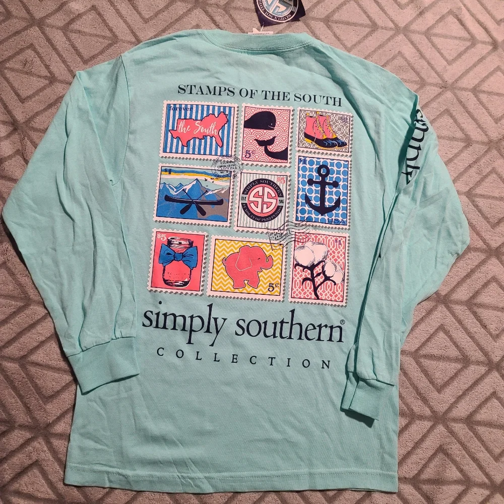Simply Southern Stamps Of The South Longsleeve Tee - Picture 1 of 4